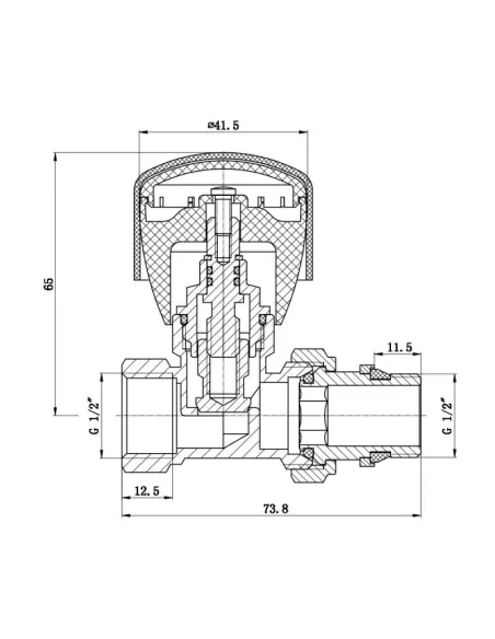 Кран для радиатора прямой SD Forte Powerful ВН SF230W15 с антипротечкой 1/2 дюйма - 2