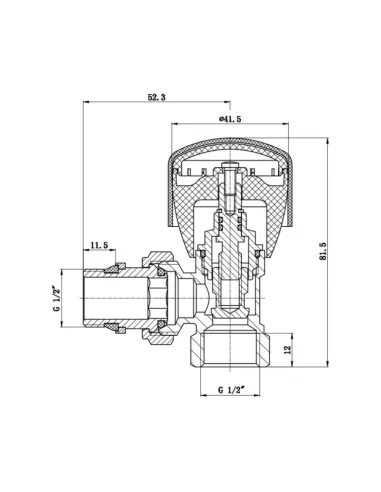 Кран для радиатора угловой SD Forte Powerful SF232W15 с антипротечкой 1/2 дюйма - 2