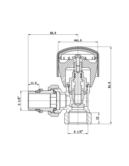 Кран для радиатора угловой SD Forte Powerful SF232W15 с антипротечкой 1/2 дюйма - 2