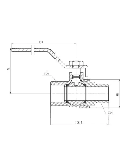 Кран шаровой для газа SD Forte ВН SF605G40 1 1/2 дюйма - 2