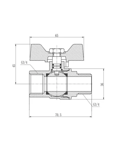 Кран кульовий для газу SD Forte ВН SF607G20 3/4 дюйми - 2