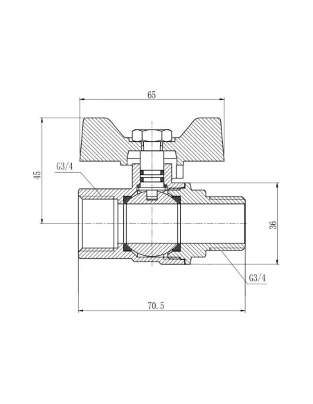 Кран кульовий для газу SD Forte ВН SF607G20 3/4 дюйми - 2