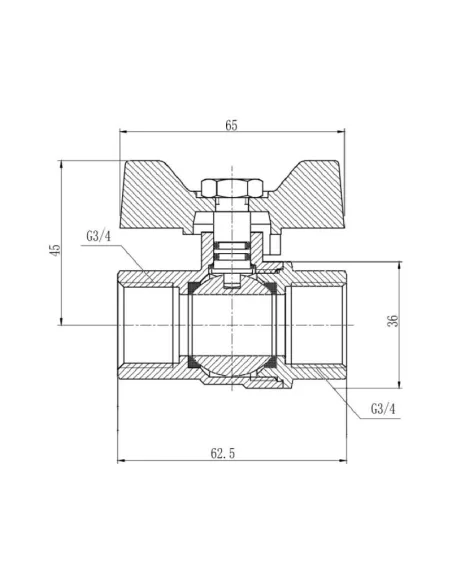 Кран кульовий для газу SD Forte ВР SF602G20 3/4 дюйми - 2