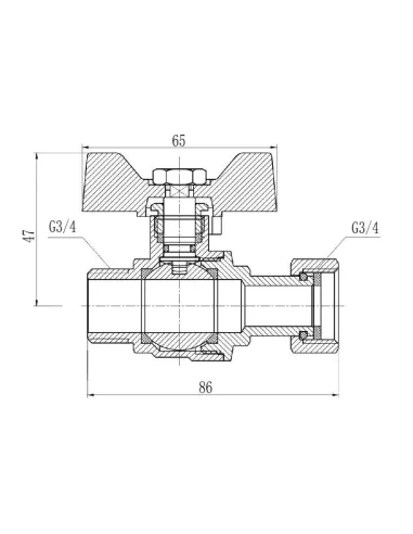 Кран кульовий прямий SD Forte ВН SF261W20 з накидною гайкою 3/4 дюйми - 2