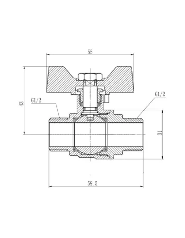 Кран шаровой прямой SD Forte ЗР SF606W15 1/2 дюйма - 2