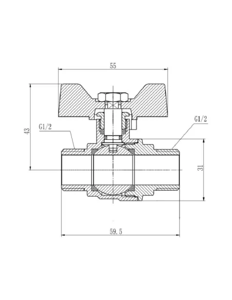 Кран шаровой прямой SD Forte ЗР SF606W15 1/2 дюйма - 2
