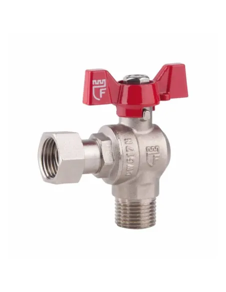 Кран шаровой угловой SD Forte ВН SF224W20 с накидной гайкой 3/4 дюйма - 1