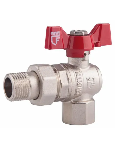 Кран шаровой угловой с американкой SD Forte SF221W15 1/2 дюйма - 1