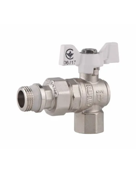 Кран кульовий кутовий з американкою SD Forte SF223W15, антипротечка, 1/2 дюйми - 1