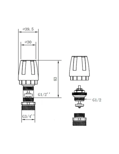 Кран термостатичний для колектора SD Forte SFE009 1/2 х 3/4 дюйми - 2