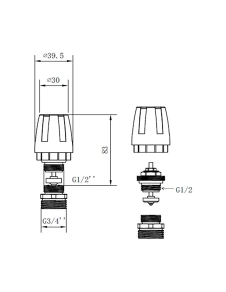 Кран термостатичний для колектора SD Forte SFE009 1/2 х 3/4 дюйми - 2