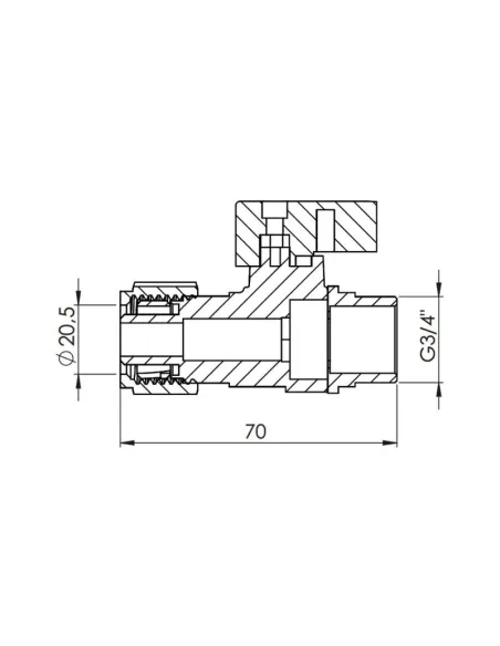 Кран шаровой обжимной для металлопластиковых труб SD Forte НР SF262W20 20 х 3/4 дюйма - 2 Кран шаровой обжимной для металлопластиковых труб SD Forte НР SF262W20 20 х 3/4 дюйма - 2