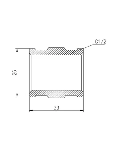 Муфта латунная SD Forte ВВ SF356H15 хром, 1/2 дюйма - 2