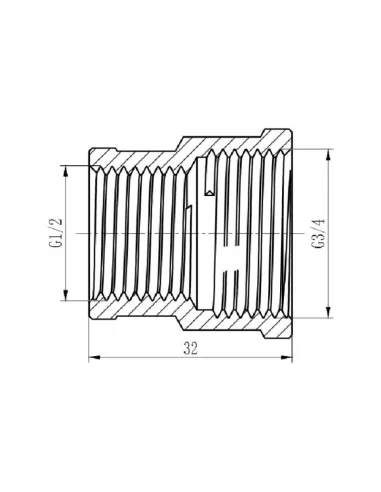 Муфта латунная SD Forte ВВ SF357H2015 хром, 1/2 х 3/4 дюйма - 2