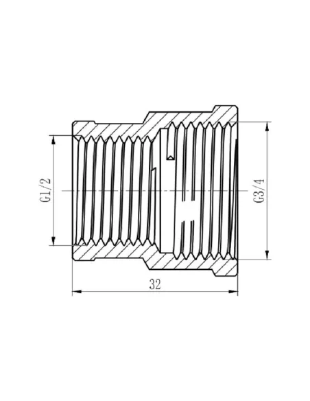 Муфта латунная SD Forte ВВ SF357H2015 хром, 1/2 х 3/4 дюйма - 2