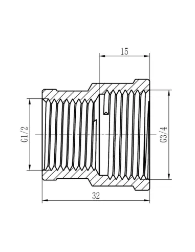 Муфта редукционная SD Forte ВВ SF3572015 1/2 х 3/4 дюйма - 2