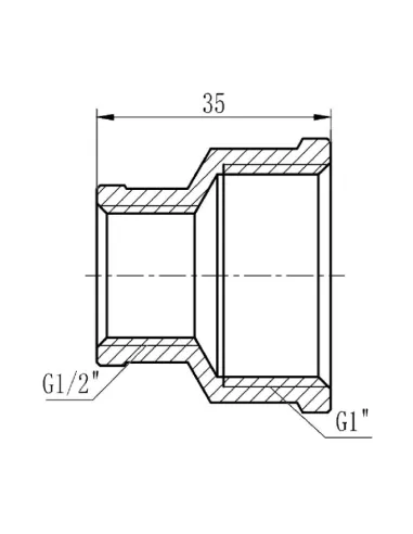 Муфта редукционная SD Forte ВВ SF3572515 1 х 1/2 дюйма - 2