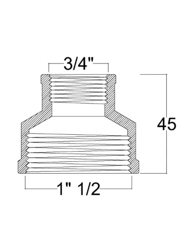 Муфта редукційна SD Forte ВВ SF3574020 1 1/2 х 3/4 дюйма - 2