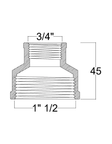 Муфта редукційна SD Forte ВВ SF3574020 1 1/2 х 3/4 дюйма - 2