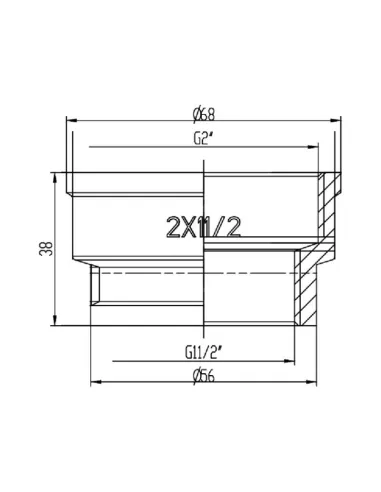 Муфта редукційна SD Forte ВВ SF3575040 2 х 1 1/2 дюйма - 2