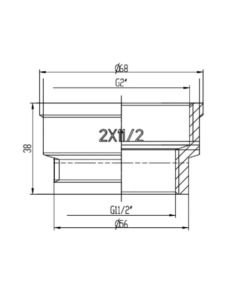 Муфта редукционная SD Forte ВВ SF3575040 2 х 1 1/2 дюйма - 2