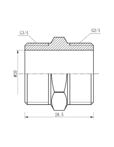 Ниппель латунный SD Forte SF35820 3/4 дюйма - 2