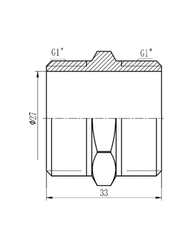 Ниппель латунный SD Forte SF35825 1 дюйм - 2
