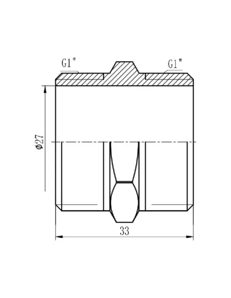 Ниппель латунный SD Forte SF35825 1 дюйм - 2