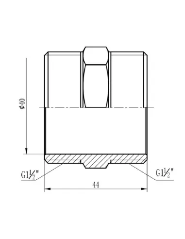 Ниппель латунный SD Forte SF35840 1 1/2 дюйма - 2