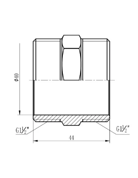 Ниппель латунный SD Forte SF35840 1 1/2 дюйма - 2