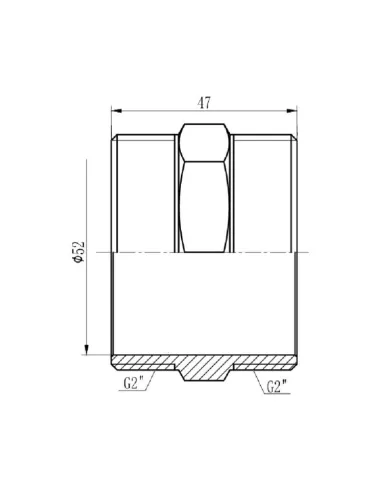 Ниппель латунный SD Forte SF35850 2 дюйма - 2