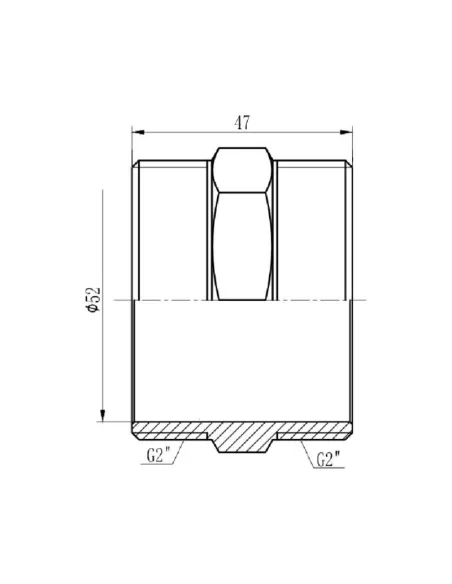 Ніпель латунний SD Forte SF35850 2 дюйми - 2 Ніпель латунний SD Forte SF35850 2 дюйми - 2