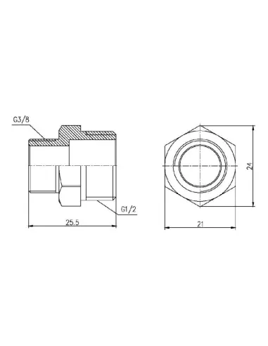 Ниппель редукционный SD Forte SF359159 1/2 х 3/8 дюйма - 2