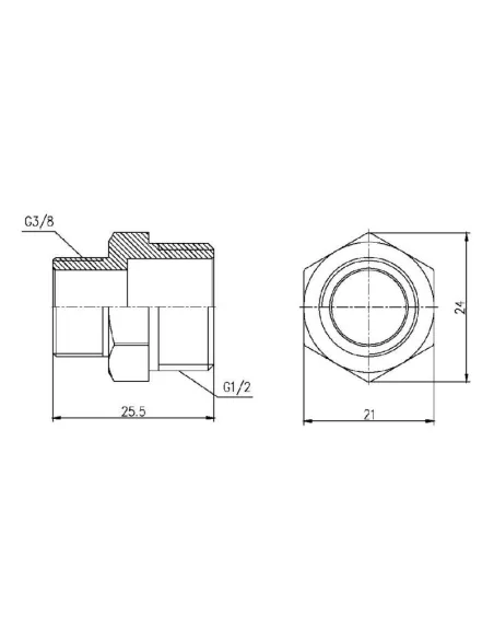 Ниппель редукционный SD Forte SF359159 1/2 х 3/8 дюйма - 2