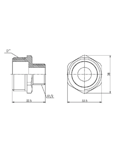 Ниппель редукционный SD Forte SF3592515 1 х 1/2 дюйма - 2
