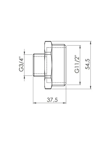 Ниппель редукционный SD Forte SF3594020 1 1/2 х 3/4 дюйма - 2
