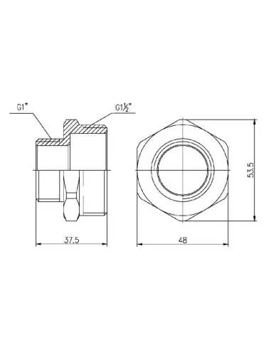 Ниппель редукционный SD Forte SF3594025 1 1/2 х 1 дюйм - 2