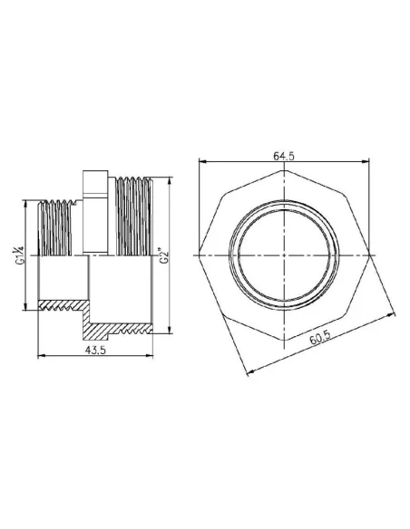 Ниппель редукционный SD Forte SF3595032 2 х 1 1/4 дюйма - 2