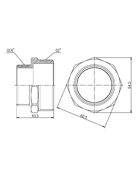 Ниппель редукционный SD Forte SF3595040 2 х 1 1/2 дюйма - 2