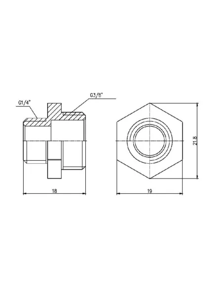 Ніпель редукційний SD Forte SF35996 3/8 х 1/4 дюйми - 2