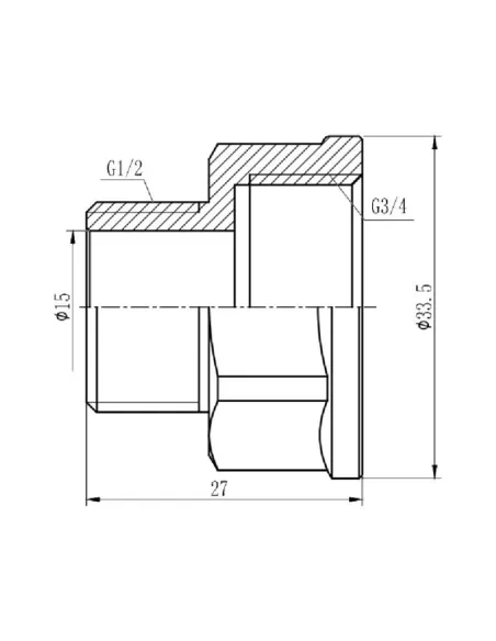Переходник латунный SD Forte ВН SF3602015 3/4 х 1/2 дюйма - 2