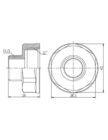 Перехідник латунний SD Forte ВН SF3602515 1 х 1/2 дюйма - 2
