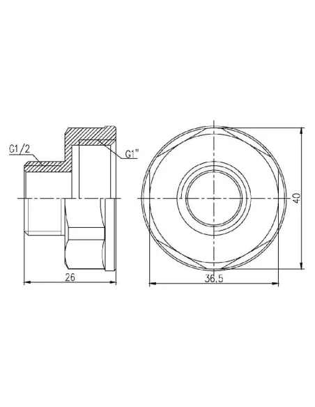 Перехідник латунний SD Forte ВН SF3602515 1 х 1/2 дюйма - 2