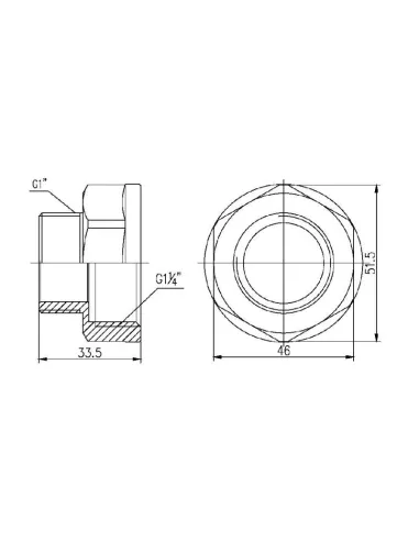 Переходник латунный SD Forte ВН SF3603225 1 1/4 х 1 дюйм - 2