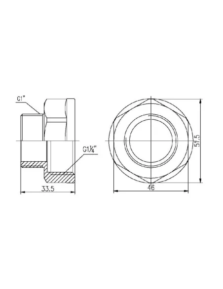 Переходник латунный SD Forte ВН SF3603225 1 1/4 х 1 дюйм - 2
