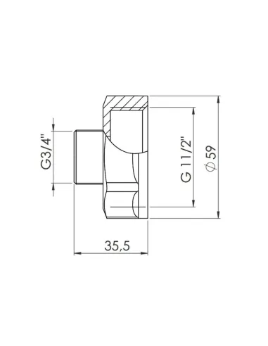 Перехідник латунний SD Forte ВН SF3604020 1 1/2 х 3/4 дюйми - 2