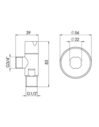 Приладовий кран кутовий SD Forte SF342W1520 1/2 х 3/4 дюйми - 2