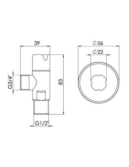 Приладовий кран кутовий SD Forte SF342W1520 1/2 х 3/4 дюйми - 2