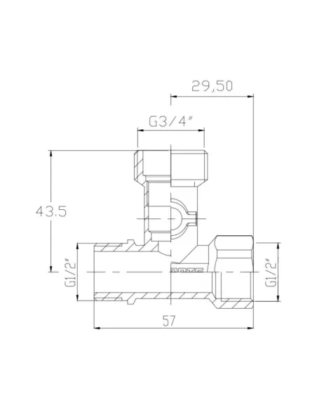Приладовий кран кульовий SD Forte SF186W152015 потрійний 1/2 х 3/4 х 1/2 дюйма - 2