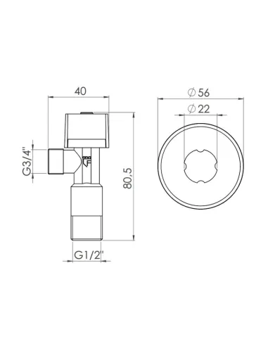 Приладовий кран кульовий SD Forte SF340W1520 1/2 х 3/4 дюйми - 2